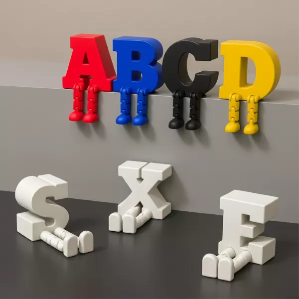 Articulated Letter Set | Full Alphabet, A–Z with Moving Legs - Model preview 2