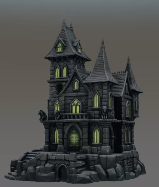 Dark Fantasy Castle STL for 3D Printing - Model preview 3