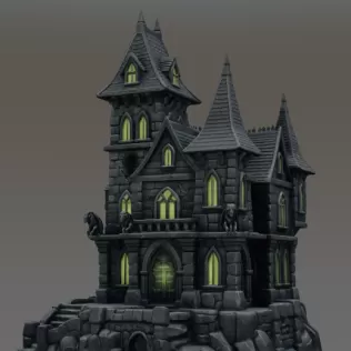 Dark Fantasy Castle STL for 3D Printing - Model thumbnail 3