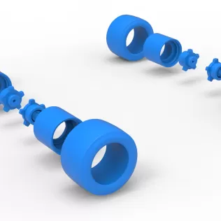 Wheel Set of Vintage Asphalt Modified stock car Scale 1:25 - Model thumbnail 9