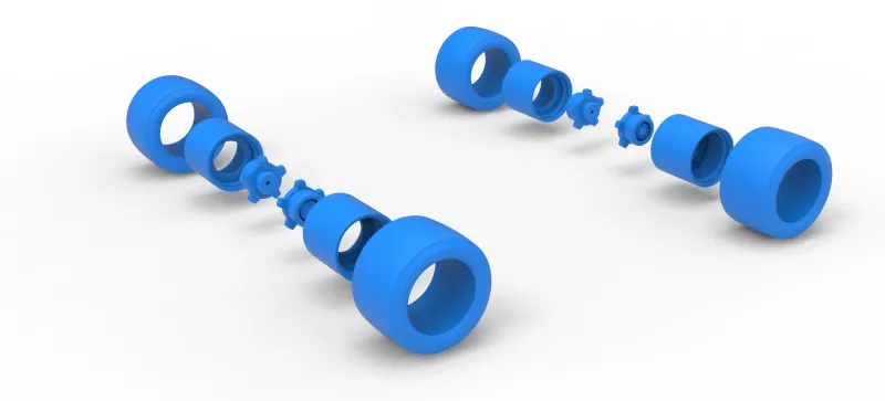 Wheel Set of Vintage Asphalt Modified stock car Scale 1:25 - Model preview 9