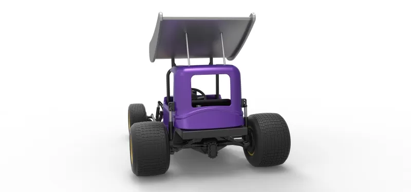 Vintage Winged Supermodified stock car for Dirt Scale 1:25 - Model preview 14