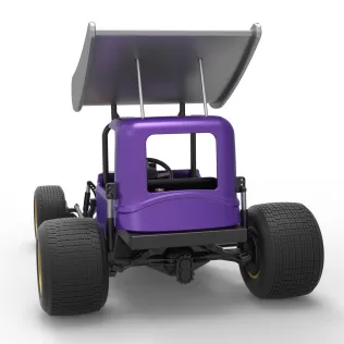 Vintage Winged Supermodified stock car for Dirt Scale 1:25 - Model thumbnail 14