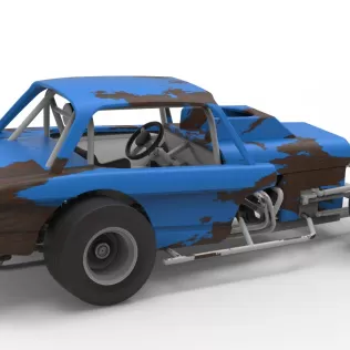 Vintage Dirt Modified stock car V10 while turning Scale 1:25 - Model thumbnail 19