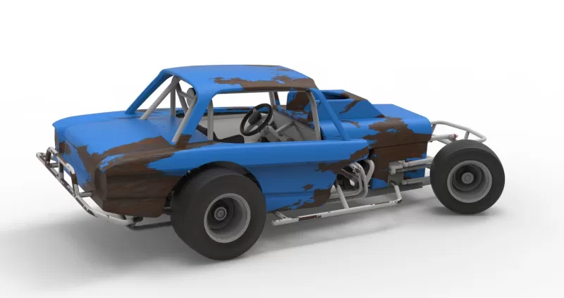Vintage Dirt Modified stock car V10 while turning Scale 1:25 - Model preview 19