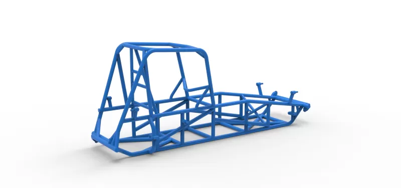 Frame of Vintage Dirt Silver Crown Car Scale 1:25 - Model preview 12