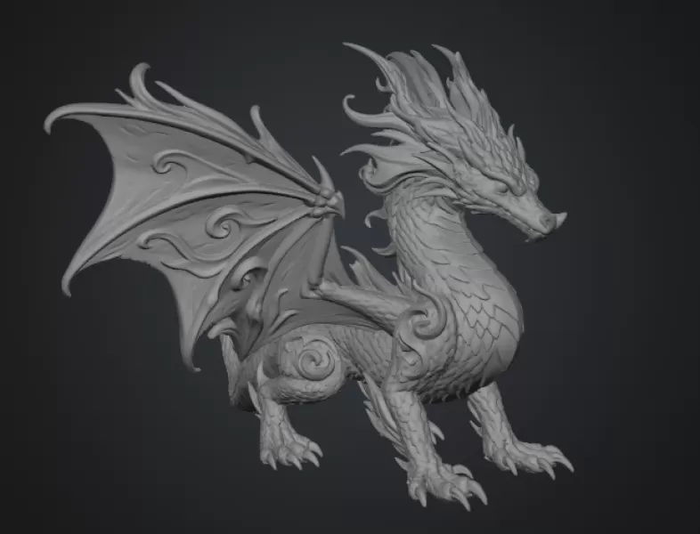 Ocean Breeze Dragon STL File for 3D Print - Model preview 17