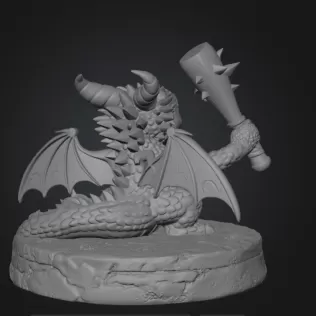 Angry Warrior Dragon STL File for 3D Printing - Model thumbnail 9