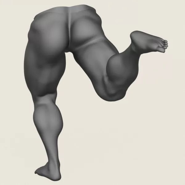 Muscular Man Leg Pose 08 - Model preview 5