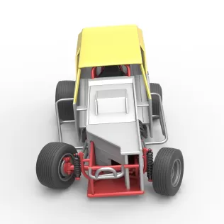 Vintage Dirt Modified stock car V7 while turning Scale 1:25 - Model thumbnail 8