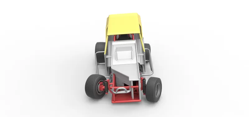 Vintage Dirt Modified stock car V7 while turning Scale 1:25 - Model preview 8