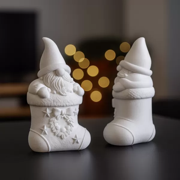 Gnome in Christmas Stocking | Adorable Holiday Ornament | Cozy - Model preview 6
