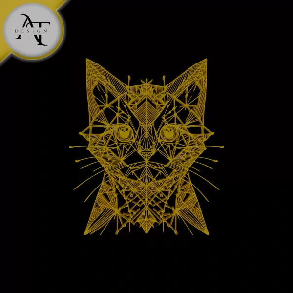 Cat - Geometric - 2D Wall Art Decor - Model preview 1