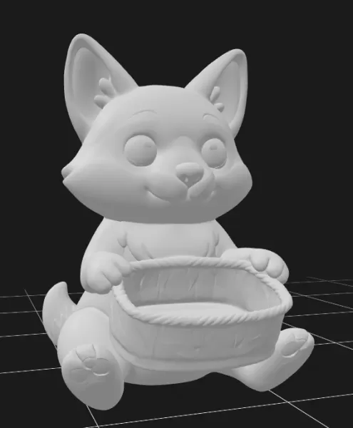 Fox Holding a Gift Basket - Model preview 5