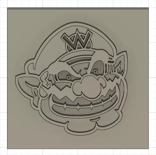 Plaque tête de Wario wall art - Model preview 1