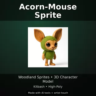 Woodland Fae Character Pack (10 High-Poly Kitbash Figures) - Model thumbnail 12