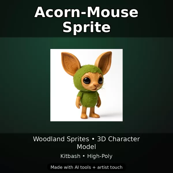 Woodland Fae Character Pack (10 High-Poly Kitbash Figures) - Model preview 12