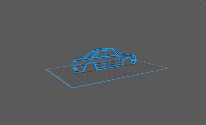 Mercedes - W124 500e Wall Art - Model preview 2