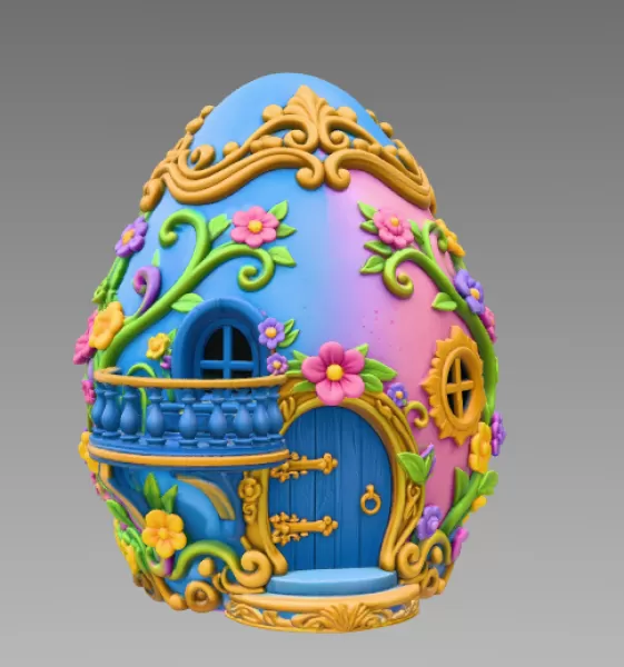 Fantasy Egg House – STL File 3D Printable - Model preview 3