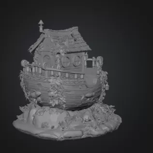 Enchanted Ship Cottage STL File 3D Print - Model thumbnail 9