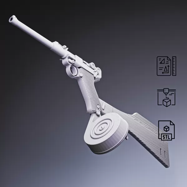 Artillery Luger Pistol #RoZ - Model preview 1