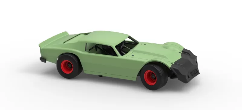 Vintage Dirt late model Race car Version 3 while turning 1:25 - Model preview 24