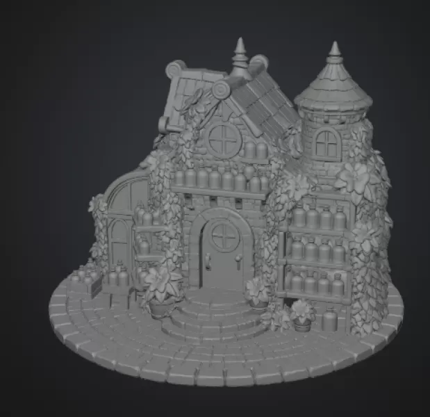 Enchanted Herbalist Cottage STL File for 3D Print - Model preview 10