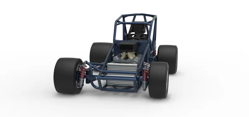 Sprint car Base Version 2 Scale 1:25 - Model preview 5