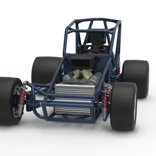 Sprint car Base Version 2 Scale 1:25 - Model thumbnail 5