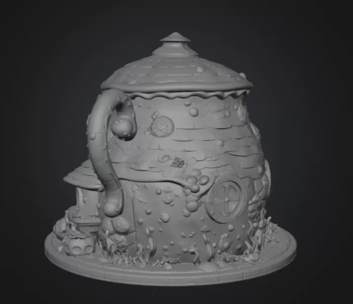 Enchanted Teapot Cottage STL File for 3D Print - Model preview 16