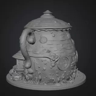 Enchanted Teapot Cottage STL File for 3D Print - Model thumbnail 16