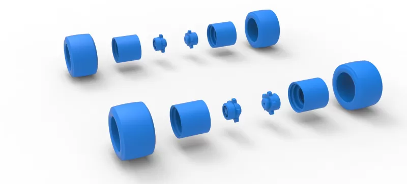 Wheel Set of Vintage Asphalt Modified stock car Scale 1:25 - Model preview 11