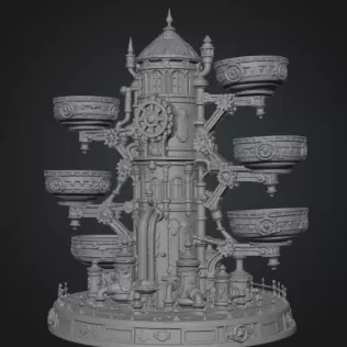 Steampunk Key & Jewelry Organizer STL File for 3D Print - Model thumbnail 15