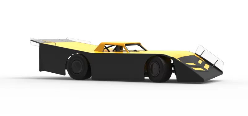 Vintage Dirt late model Race car V5 while turning Scale 1:25 - Model preview 25