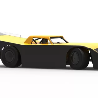 Vintage Dirt late model Race car V5 while turning Scale 1:25 - Model thumbnail 25