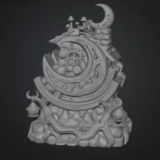 Moonlit Mystic Cottage STL File for 3D Print - Model thumbnail 16