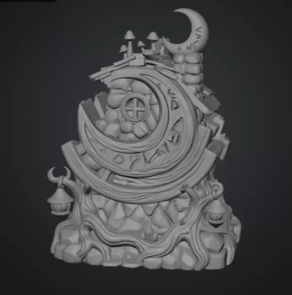 Moonlit Mystic Cottage STL File for 3D Print - Model preview 16