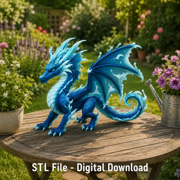 🌊 Frostwave Water Dragon STL File for 3D Print - Model preview 3