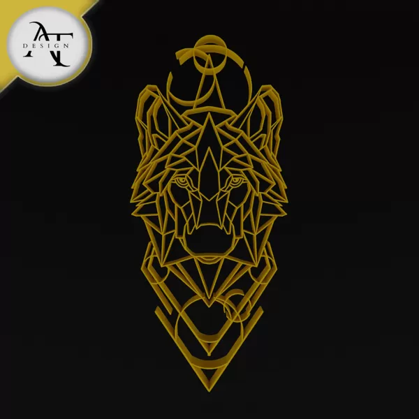Wolf - Geometric - 2D Wall Art Decor - Model preview 1