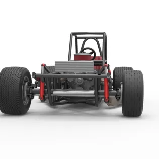 Vintage Dirt Modified stock car Base Version 3 Scale 1:25 - Model thumbnail 6