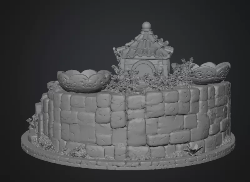 Fantasy Village Jewelry Organizer STL File for 3D Print - Model preview 15