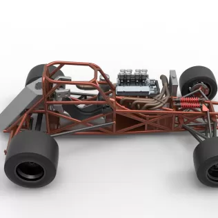 Supermodified front engine race car Base Version 3 Scale 1:25 - Model thumbnail 23