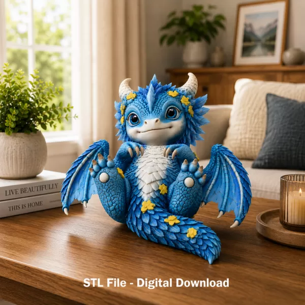 Bluebell Baby Dragon STL File for 3D Print - Model preview 3