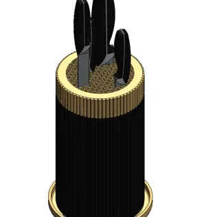 🗡 Smart Knife Holder with Drain Tray | Slot-Free Hygienic Desi - Model thumbnail 2