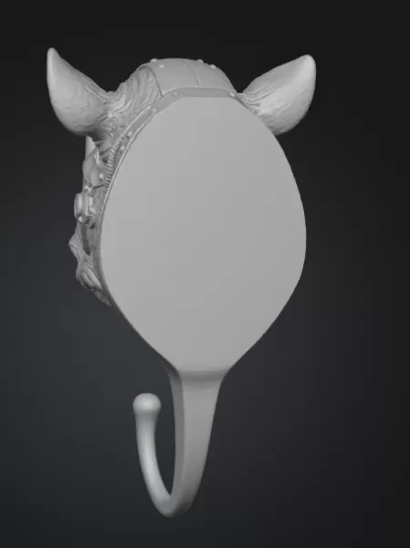 🦏 STL File Description — Steampunk Rhino Wall Hook - Model preview 3