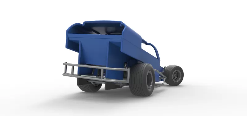 Vintage Dirt Modified stock car Version 2 while turning 1:25 - Model preview 19