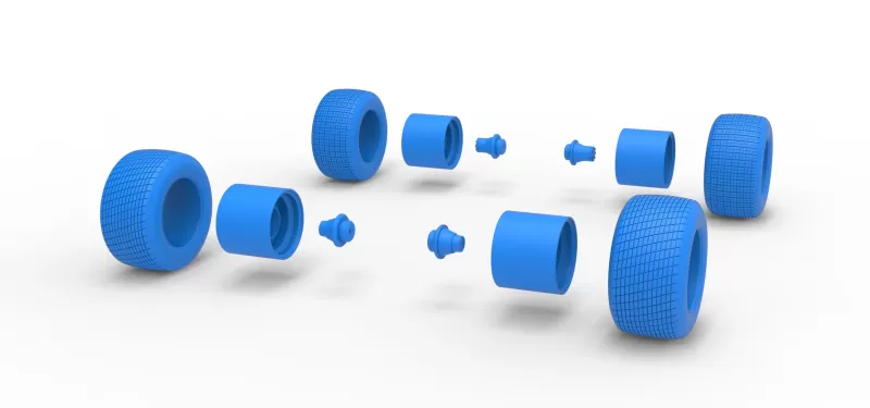 Wheel Set of Vintage Semi-Late Model Stock Car Scale 1:25 - Model preview 9