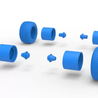 Wheel Set of Vintage Semi-Late Model Stock Car Scale 1:25 - Model thumbnail 9