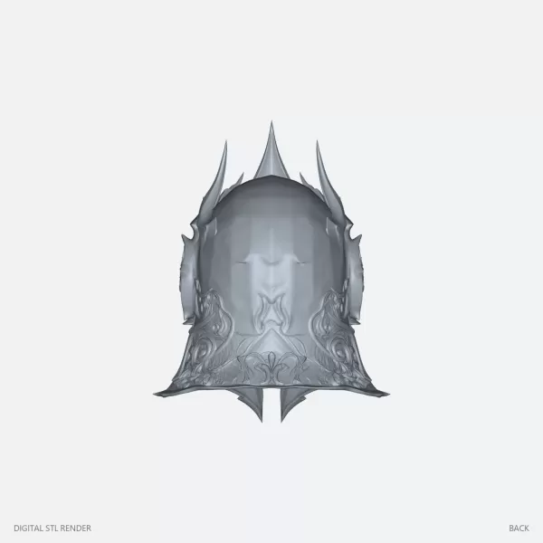 Ornate Spiked Crown Helmet Miniature - 100 mm STL - Model preview 4