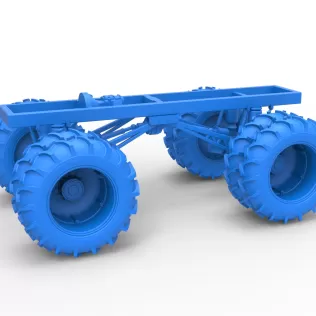 Chassis of Vintage Monster Truck with double wheels Scale 1:25 - Model thumbnail 12